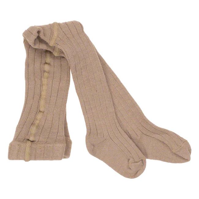 Picture of Carlomagno Socks Newborn Ribbed Tights - Camel