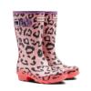 Picture of Hunter Original Kids Leopard Print  Wellington Boots - Mist Pink
