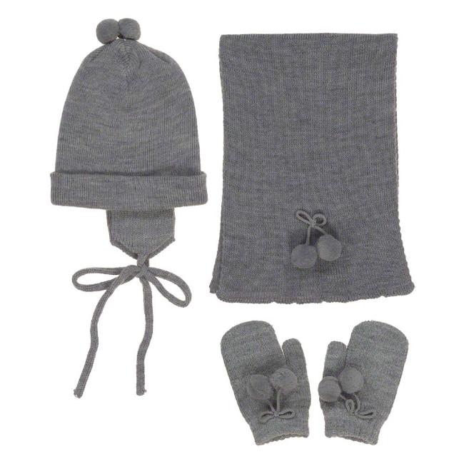 Picture of Condor  Baby Hat Scarf Mittens Set - Grey