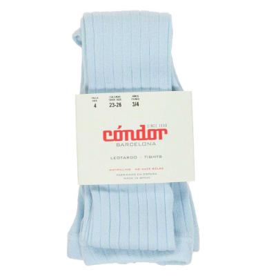 Picture of Condor Socks Wide Rib Tights - Baby Blue