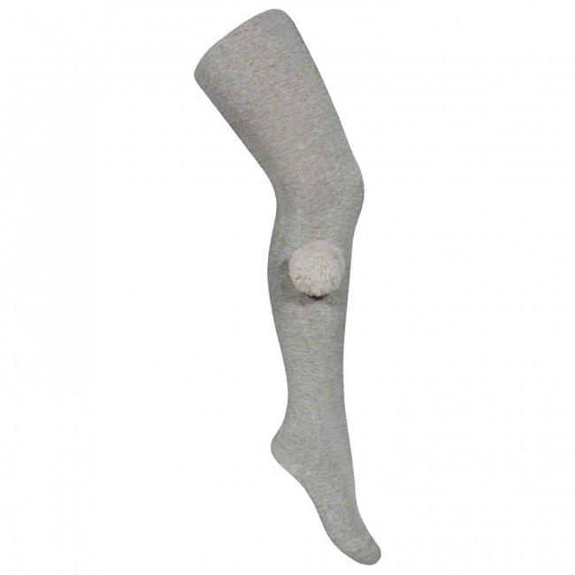 Picture of Condor Socks Large Faux Fur Pom Pom Tights - Light Grey