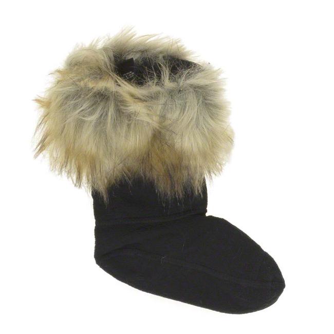 Picture of Hunter Original Kids BS Faux Fur Cuff Sock - Beige