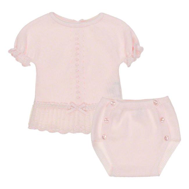 Picture of Mac Ilusion Girls Boxed Short Sleeved Knitted Set - Pink