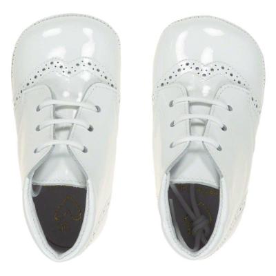 Picture of Panache Baby Shoes Lace Up Gull Wing Boot - White