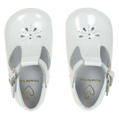 Picture of Panache Baby Shoes Traditional T Bar - White