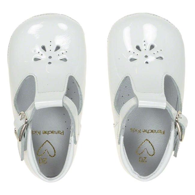 Picture of Panache Baby Shoes Traditional T Bar - White