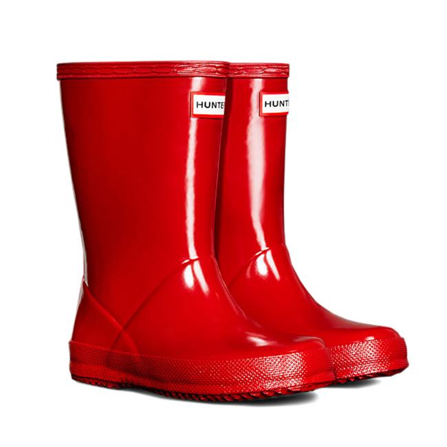 Picture of Hunter Little Kids First Classic Gloss Rainboots - Military Red