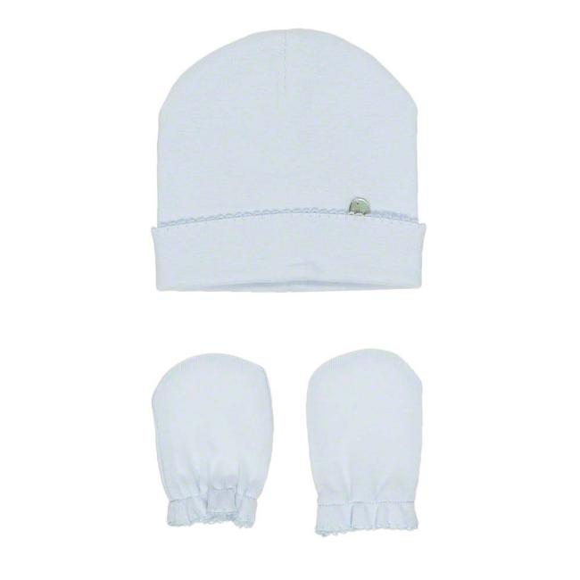 Picture of Purete du... bebe Beanie & Scratch Gloves Set - Blue