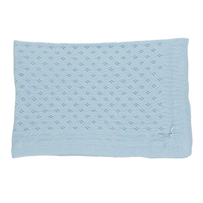 Picture of Purete du... bebe Knitted Openwork Shawl - Blue