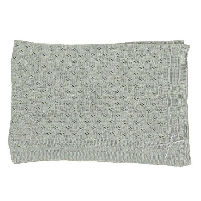 Picture of Purete du... bebe Knitted Openwork Shawl - Grey
