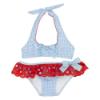 Picture of Loan Bor Gingham Halterneck Bikini - Blue Red