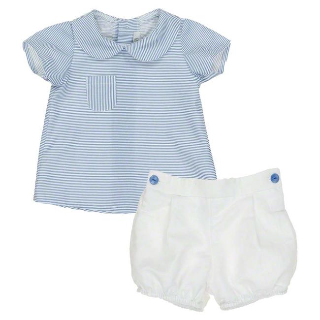 Picture of Loan Bor Boys Shirt Shorts Set -Blue Stripe