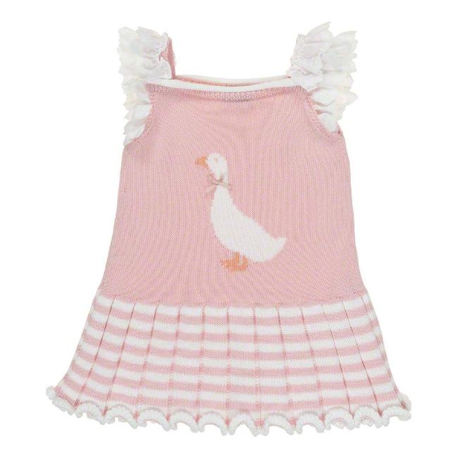 Picture of Carmen Taberner Goose Print Knitted Dress - Pink