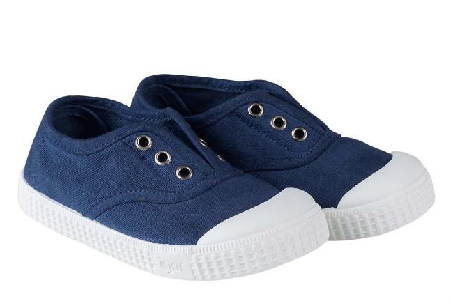 Picture of Igor Berri Slip On Canvas Pump - Navy Blue
