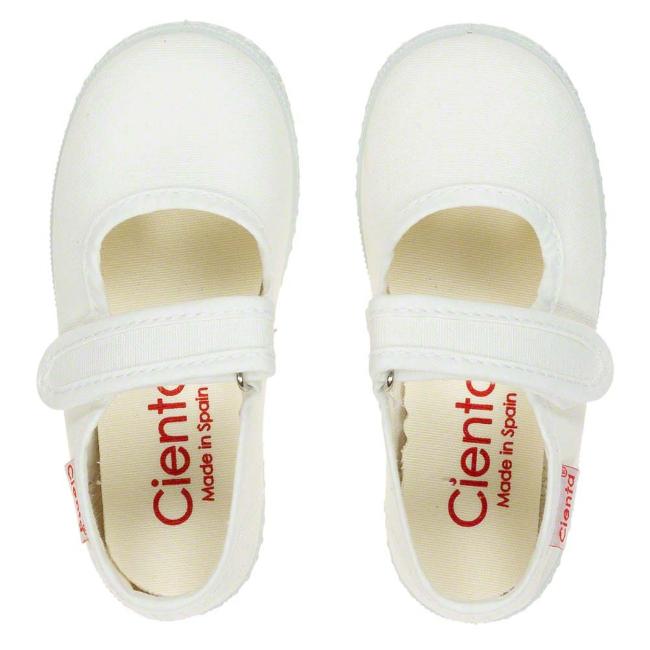 Picture of Calzados Cienta Canvas Mary Jane Shoe - White