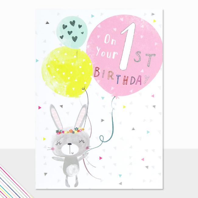 Picture of Laura Darrington Designs Scribbles 1st Birthday - Rabbit Greeting Card