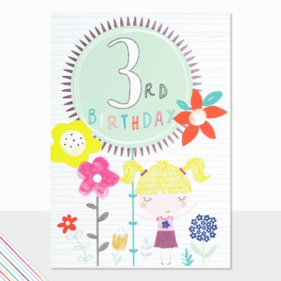 Picture of Laura Darrington Designs Scribbles 3rd Birthday Greeting Card