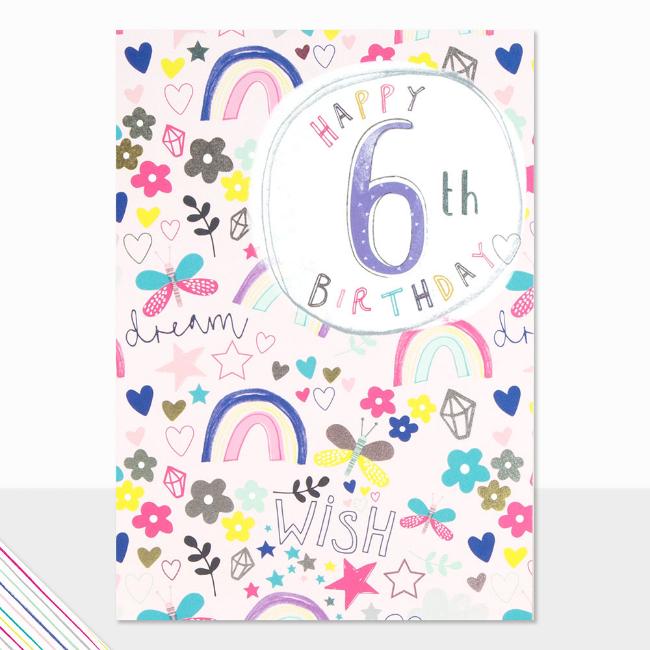 Picture of Laura Darrington Designs Scribbles Happy 6th Birthday Greeting Card