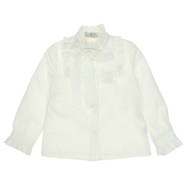Picture of Loan Bor Girls Ruffle Bow Blouse - Ivory