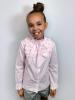 Picture of Loan Bor Girls Ruffle Bow Blouse - Pink Stripe
