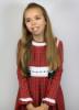 Picture of Loan Bor Girls Tartan & Lace Dress - Red Green