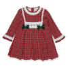 Picture of Loan Bor Girls Tartan & Lace Dress - Red Green