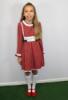 Picture of Loan Bor Girls Tartan & Lace Dress - Red Green