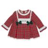 Picture of Loan Bor Toddler Tartan Dress Panties Bonnet Set - Red Green