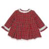 Picture of Loan Bor Toddler Tartan Dress Panties Bonnet Set - Red Green