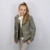 Picture of Loan Bor Girls Diamond Quilt Riding Jacket - Beige Brown