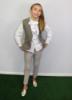 Picture of Loan Bor Girls Blouse Gilet Trouser Set - Beige Brown