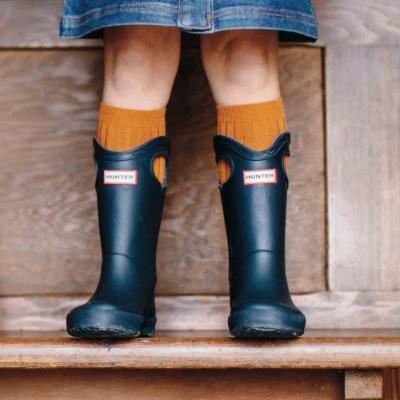 Picture of Hunter Little Kids First Classic Grab Handle Wellington Boots - Navy