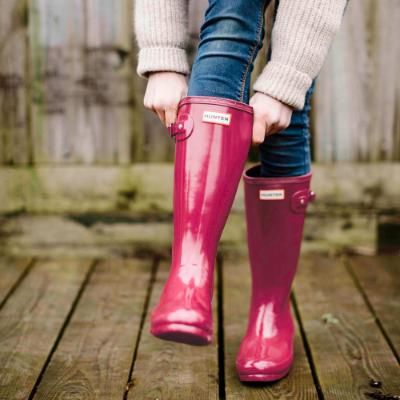 Picture of Hunter Original Big Kids Gloss Wellington Boots - Bright Pink