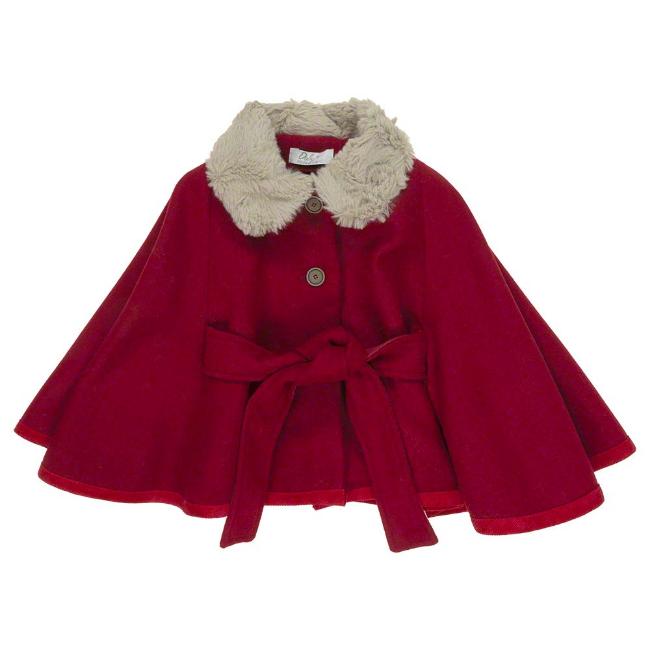 Picture of  Loan Bor Doby Cape Faux Fur Collar - Red