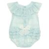 Picture of Loan Bor Doby Baby Girls Ruffle Romper - Aqua Blue