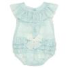 Picture of Loan Bor Doby Baby Girls Ruffle Romper - Aqua Blue