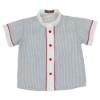 Picture of Loan Bor Boys Stripe Shirt Shorts Set - Grey Red White