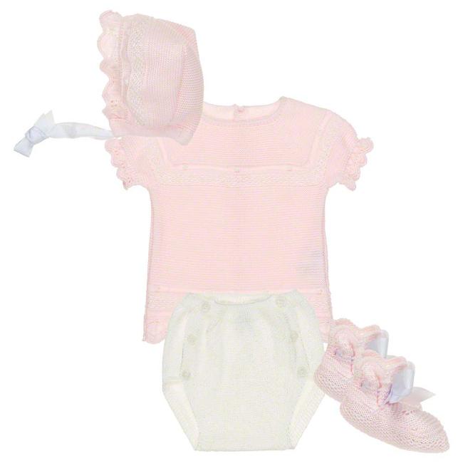 Picture of Mac Ilusion Girls Polka 4 Piece Knitted Set - Pink Cream