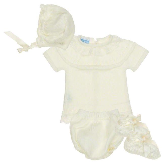 Picture of Mac Ilusion Girls Lace Knitted Set - Cream