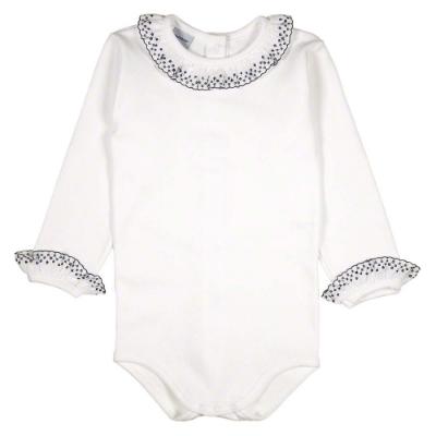 Picture of Babidu Lace Collar Long Sleeved Body - White Navy