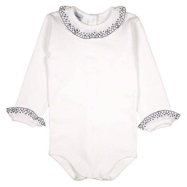 Picture of Babidu Lace Collar Long Sleeved Body - White Navy