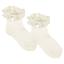 Picture of Meia Pata Occasion Side Bow Lace Ruffle Sock - Ivory