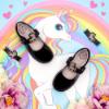 Picture of Lelli Kelly Bonnie Unicorn School Shoe F Fitting - Black Patent