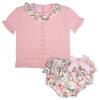 Picture of Mac Ilusion Girls Floral Jam Pant Knitted Top Set - Pink