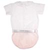Picture of Mac Ilusion Girls Embroidered Polka Romper - White Pink
