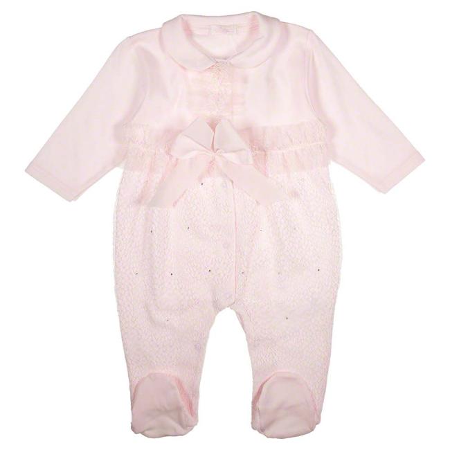 Picture of Sofija Babygrow With Bow & Crystals - Pink