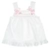 Picture of Miss P  Lace Panel Double Bow Cotton Pyjamas - White Pink