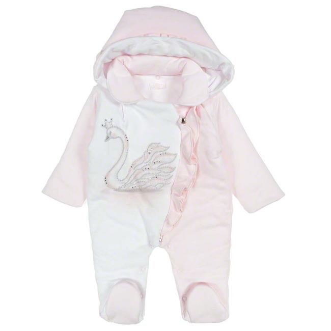 Picture of Sofija Pramsuit With Swan & Ruffles - Pink Jersey