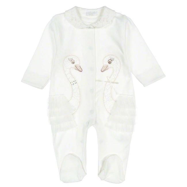 Picture of Sofija Babygrow With Lace Swans & Tulle -Ivory