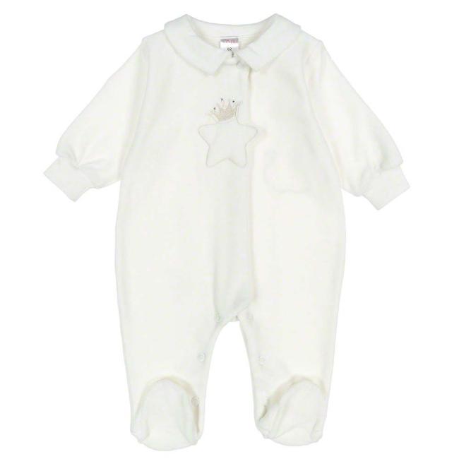 Picture of Sofija Babygrow With Star & Crystals - Ivory Velour